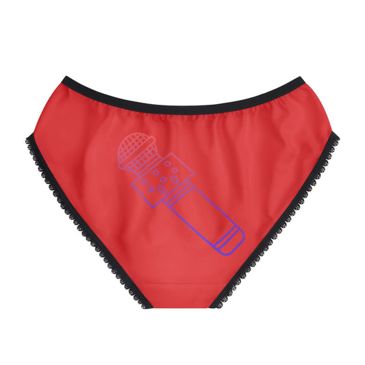 Women's Briefs: Music Red