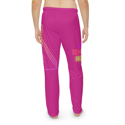 Men's Pajama Pants: Bowling Pink