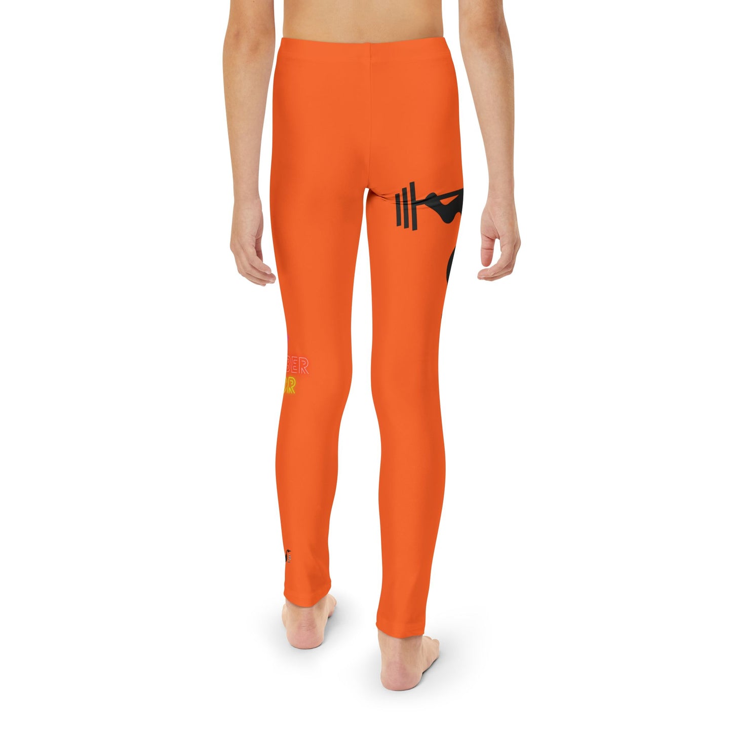 Youth Full-Length Leggings: Weightlifting Orange