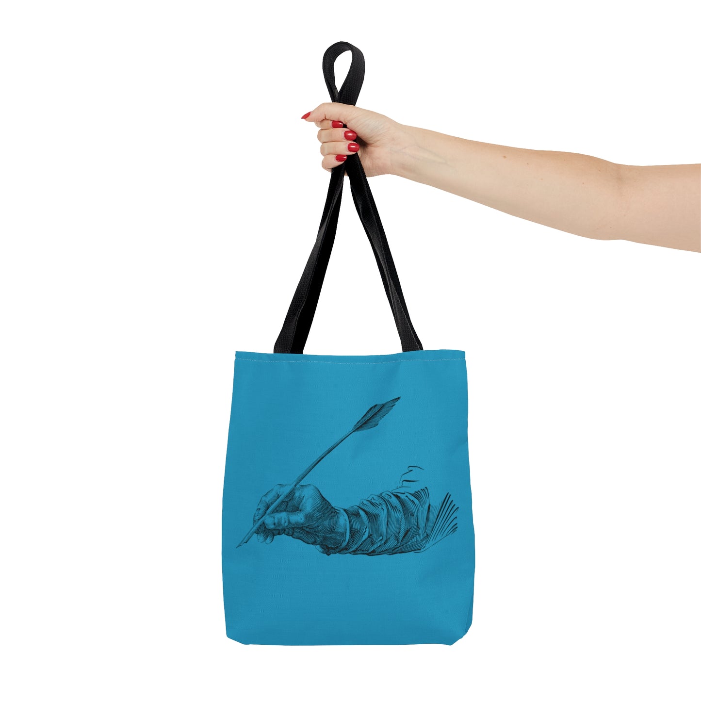 Tote Bag: Writing Turquoise