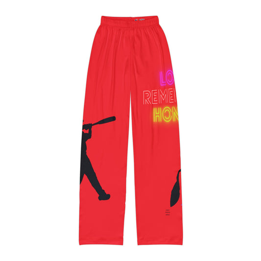 Kids Pajama Pants: Baseball Red