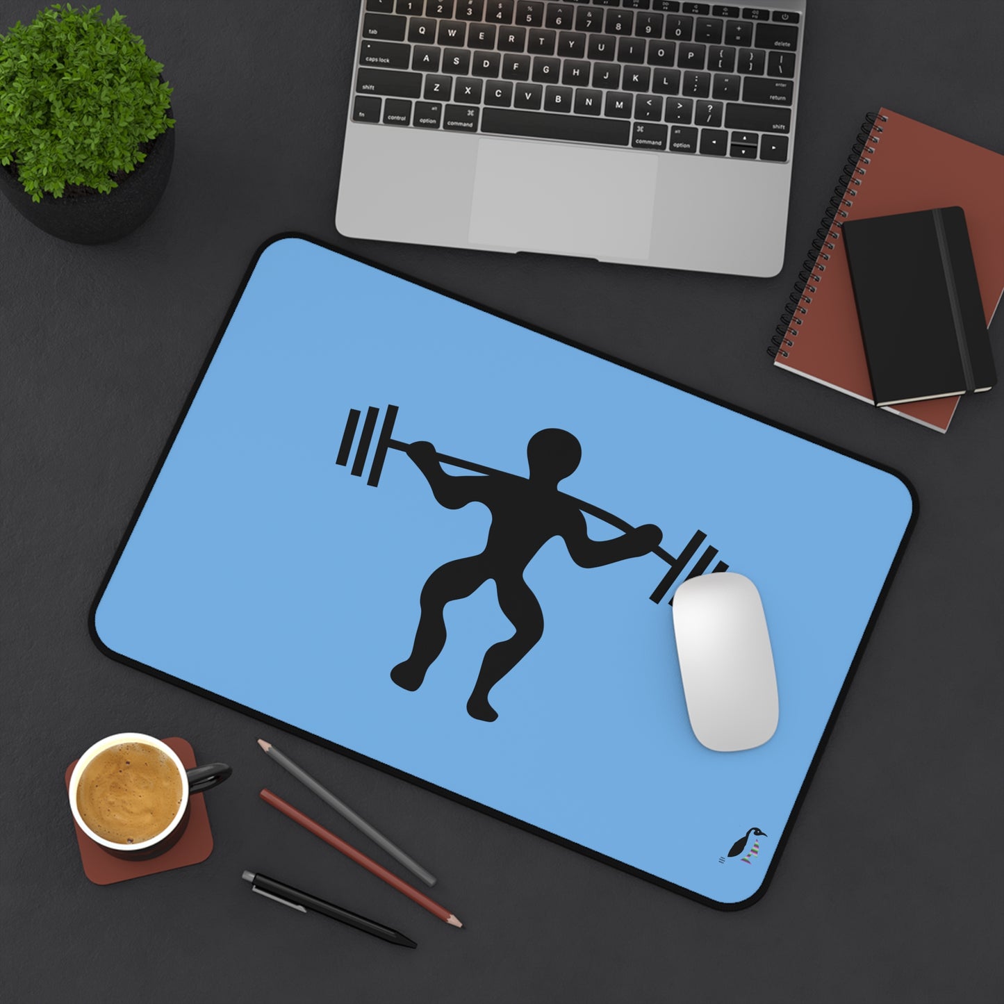 Desk Mat: Weightlifting Lite Blue