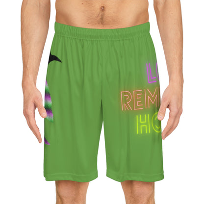 Basketball Shorts: Crazy Penguin World Logo Green