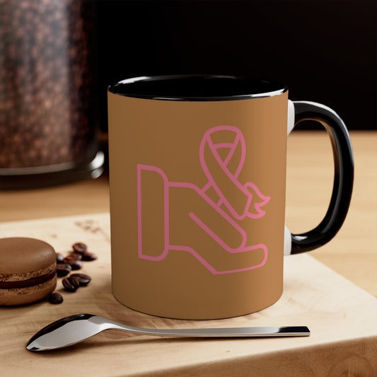Accent Coffee Mug, 11oz: Fight Cancer Lite Brown