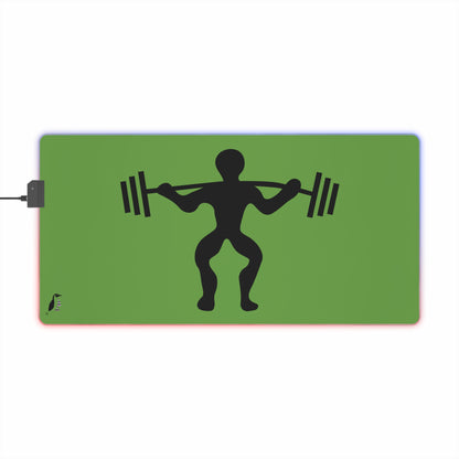 LED Gaming Mouse Pad: Weightlifting Green