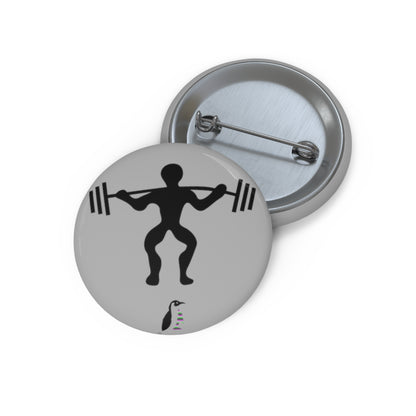 Custom Pin Buttons Weightlifting Lite Grey