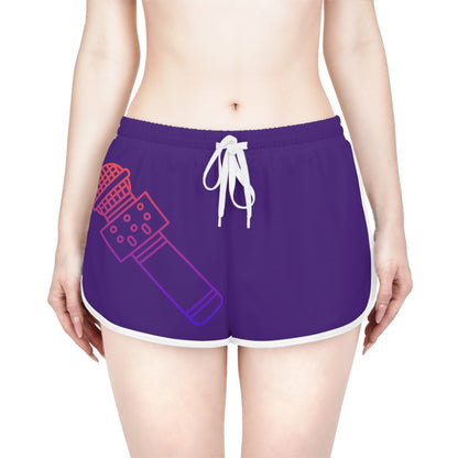 Women's Relaxed Shorts: Music Purple