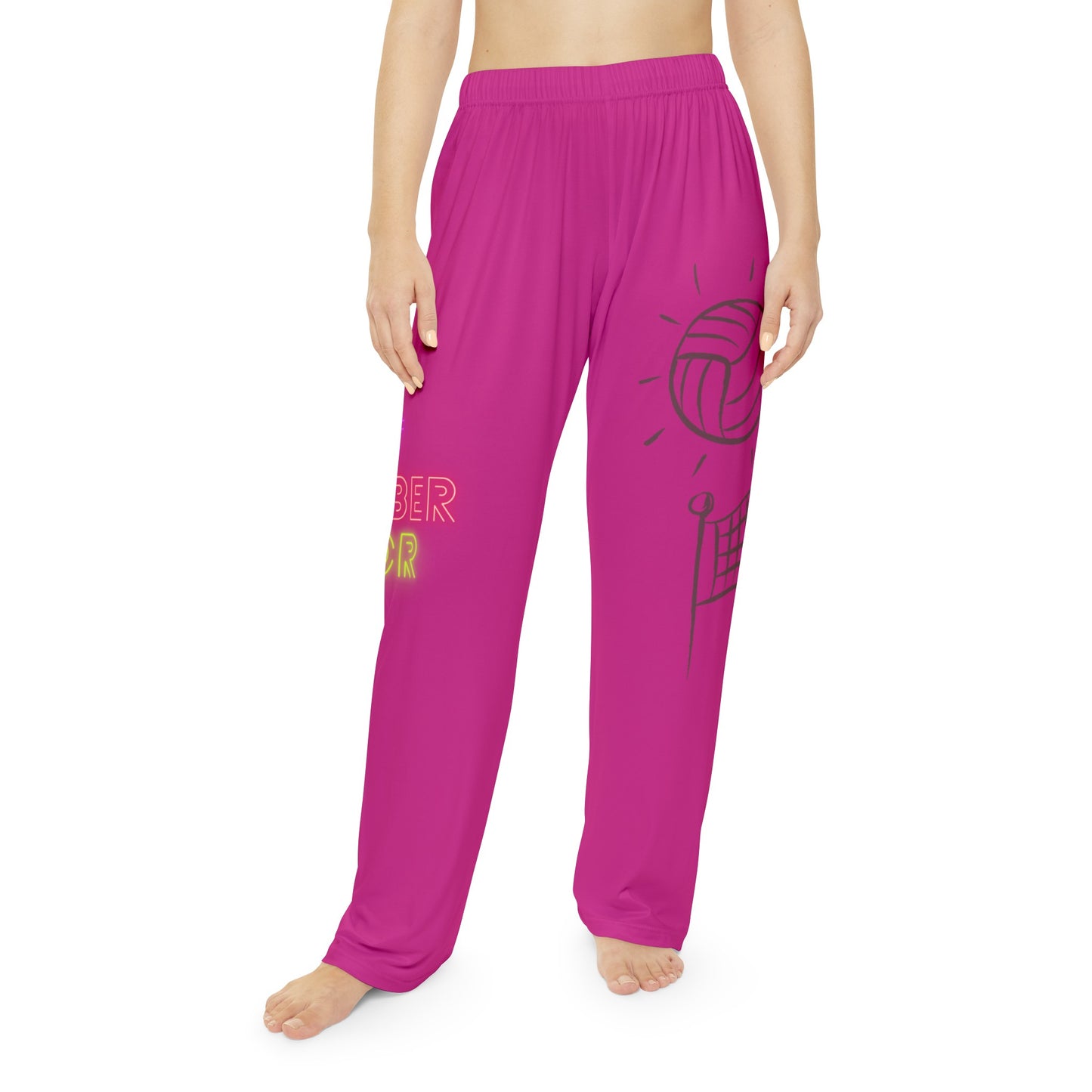 Pambabaeng Pajama Pants: Volleyball Pink 