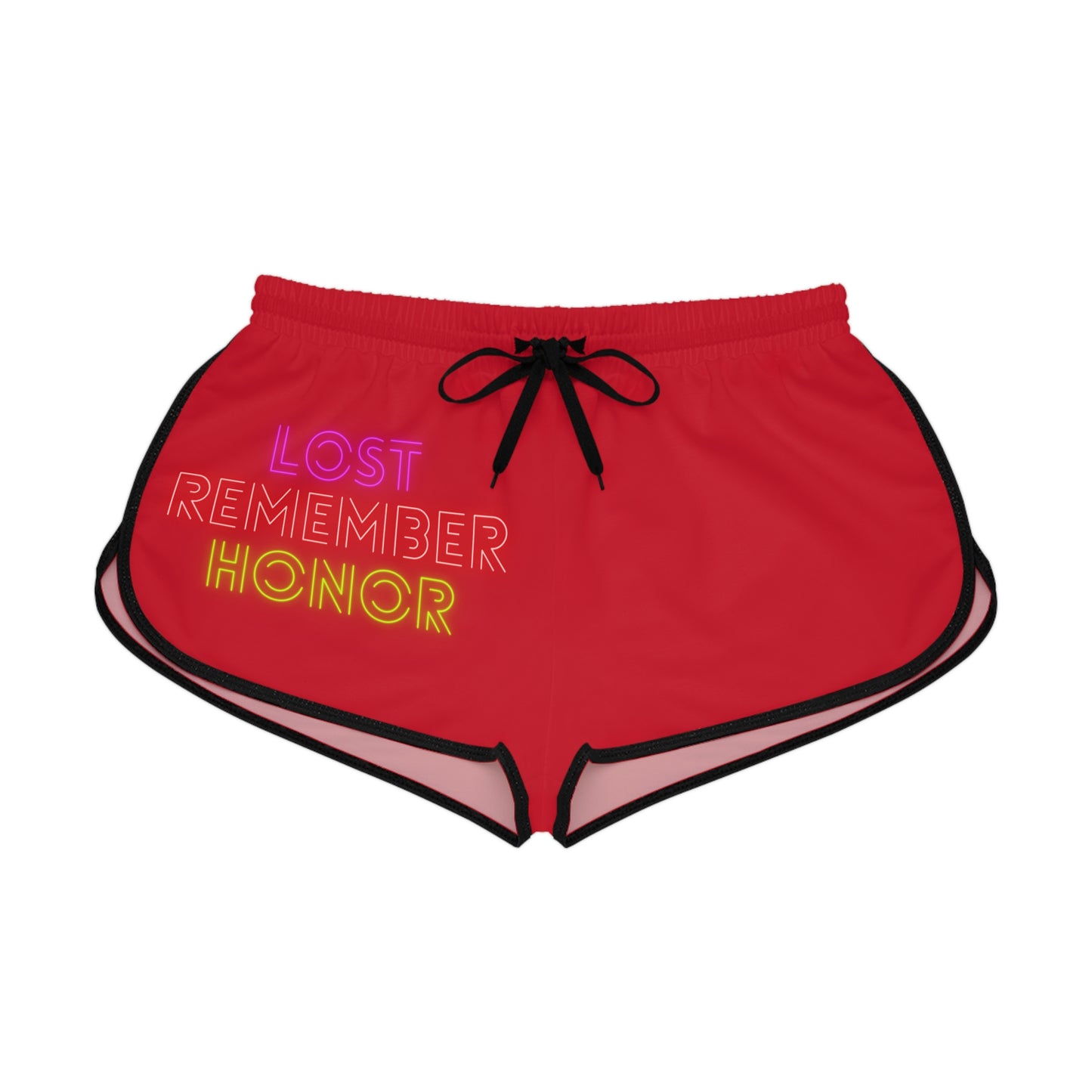 Women's Relaxed Shorts: Lost Remember Honor Dark Red