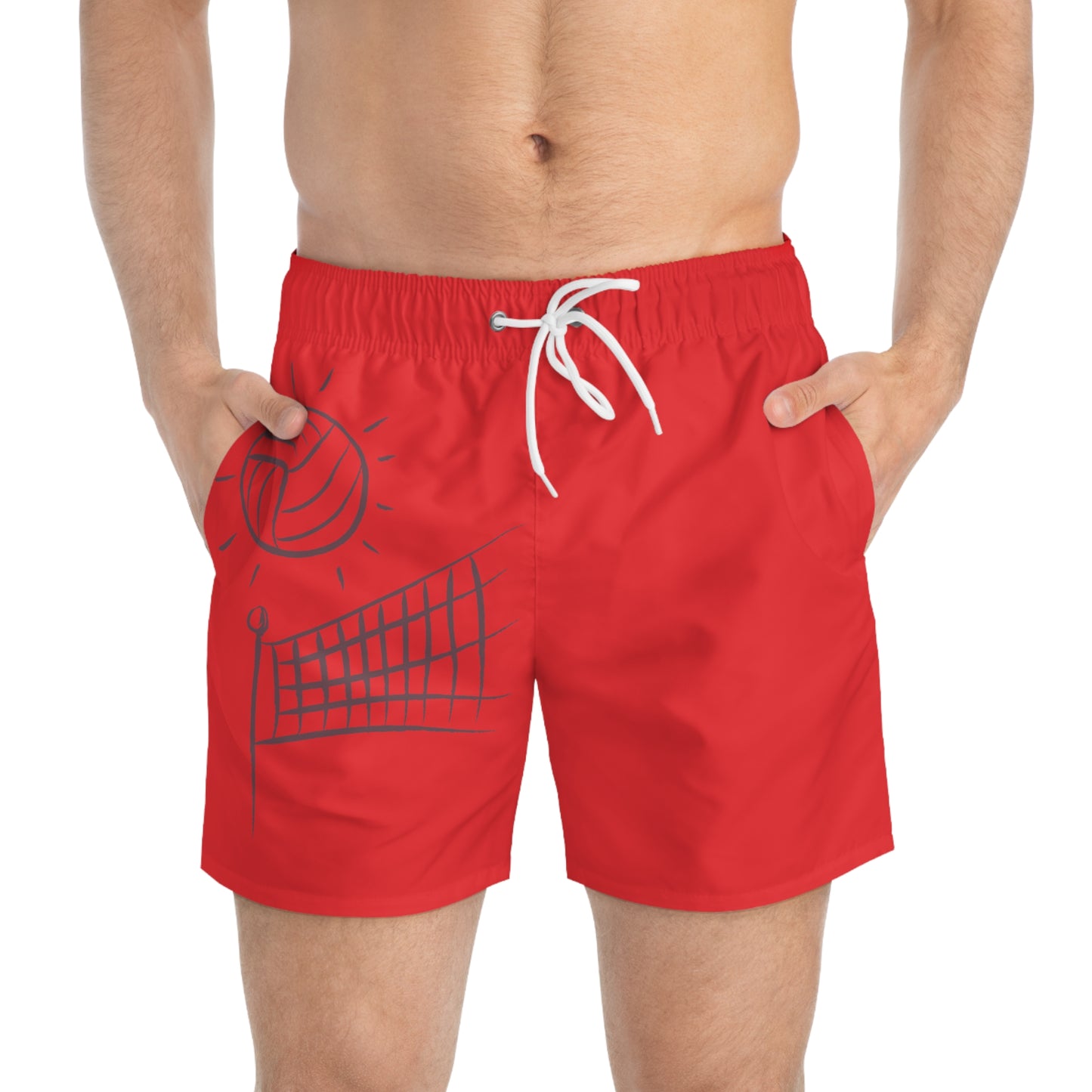 Swim Trunks: Volleyball Red