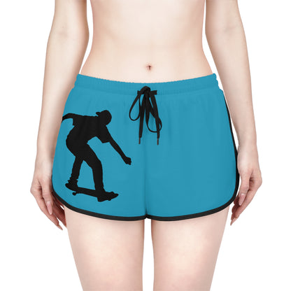 Women's Relaxed Shorts: Skateboarding Turquoise