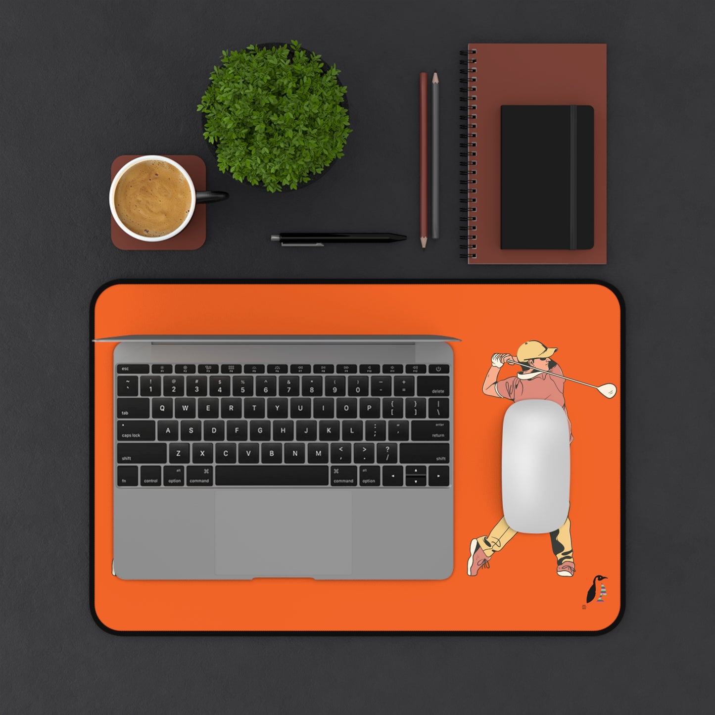 Desk Mat: Golf Orange