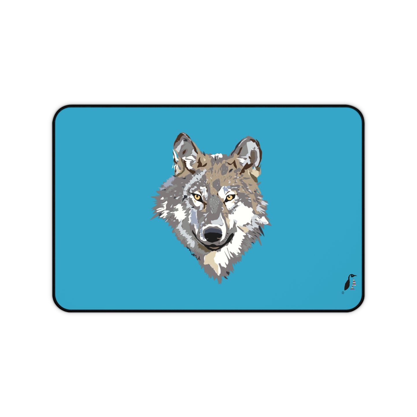 Desk Mat: Wolves Turquoise