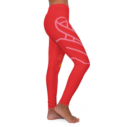 Women's Spandex Leggings: Fight Cancer Red