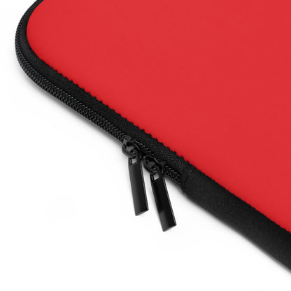 Laptop Sleeve: Crazy Penguin World Logo Red