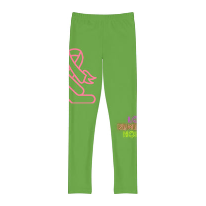 Youth Full-Length Leggings: Fight Cancer Green