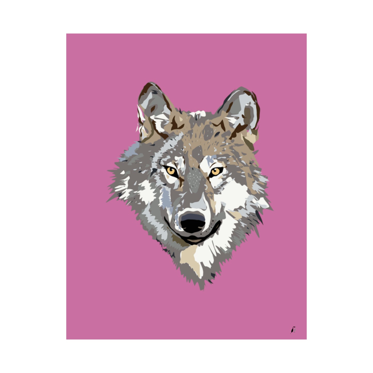 Premium Matte Vertical Posters: Wolves Lite Pink