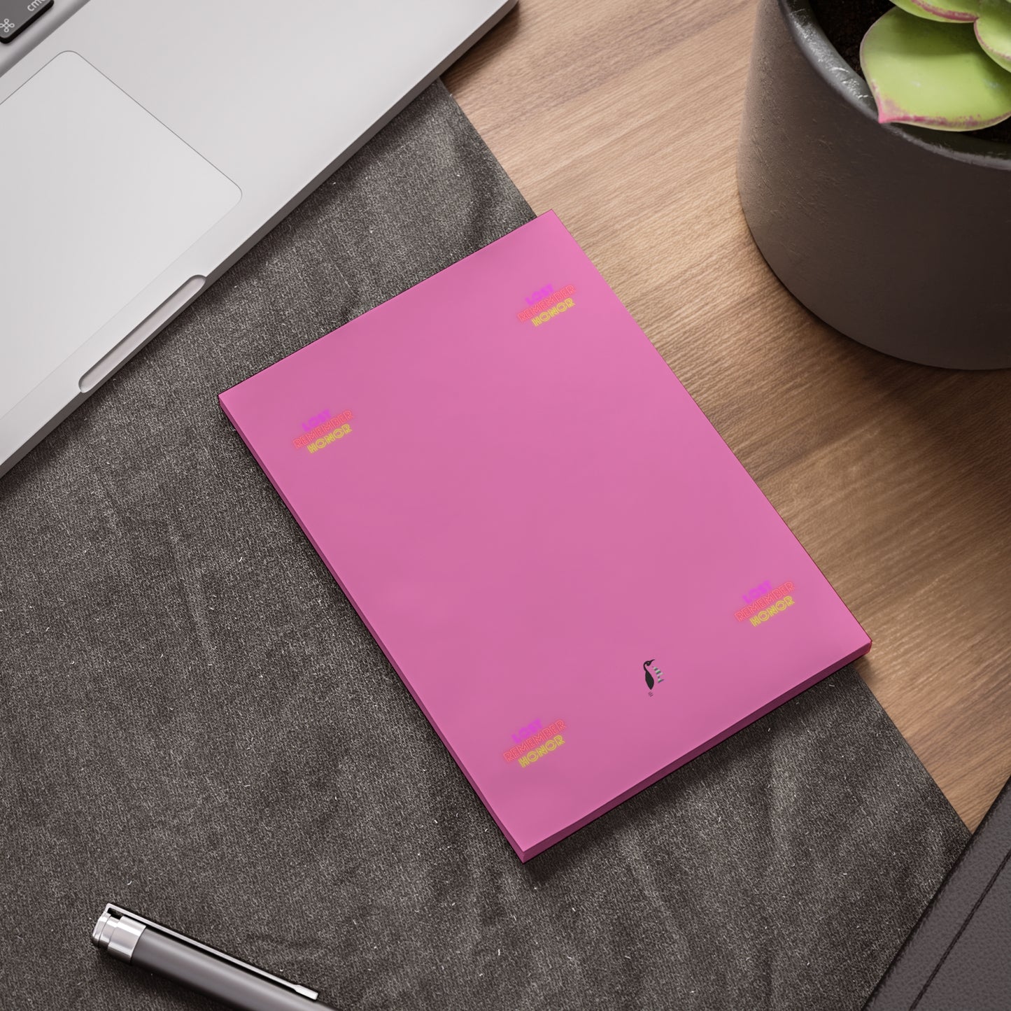 Post-it® Note Pads: Lost Remember Honor Lite Pink