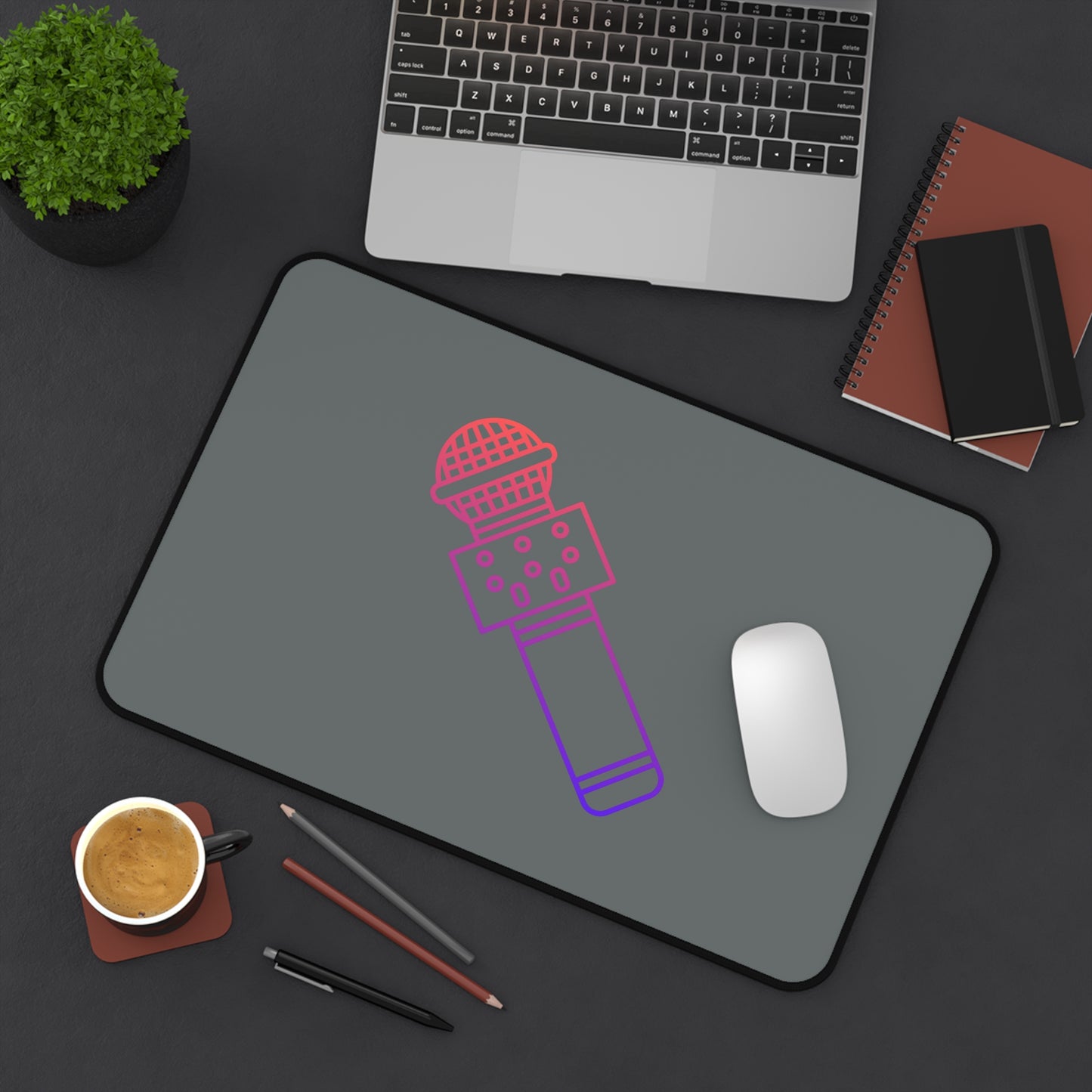 Desk Mat: Music Dark Grey