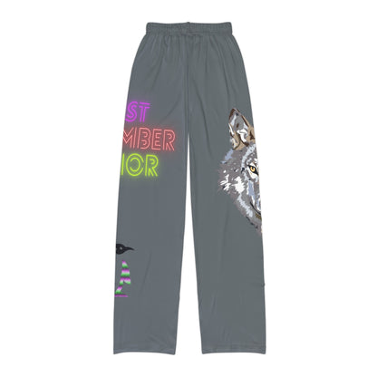 Kids Pajama Pants: Wolves Dark Grey