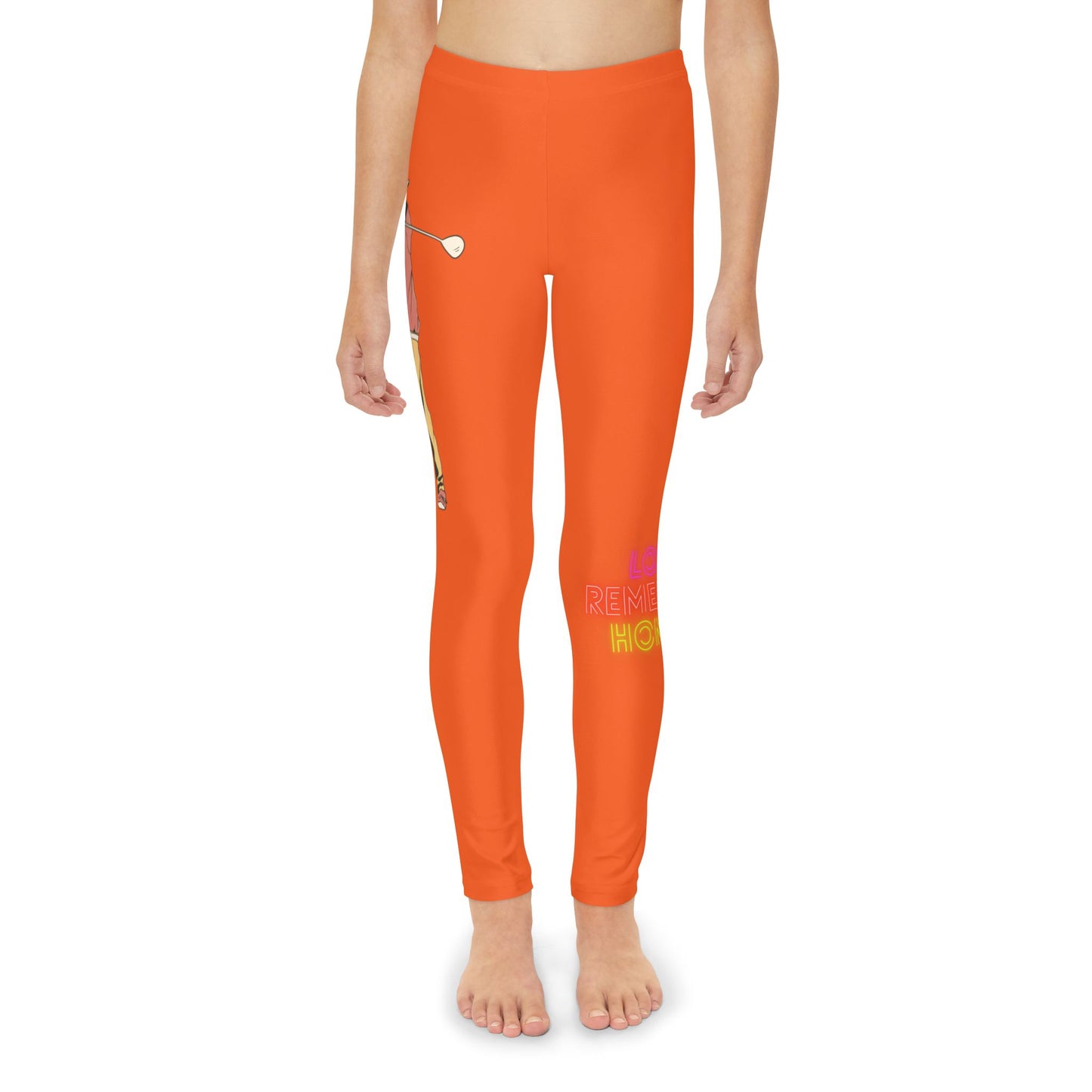 Youth Full-Length Leggings: Golf Orange