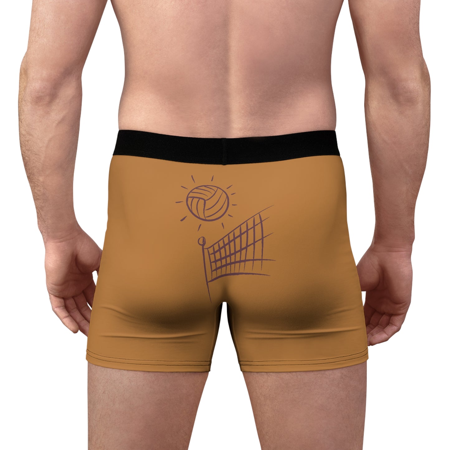 Men's Boxer Briefs: Volleyball Lite Brown