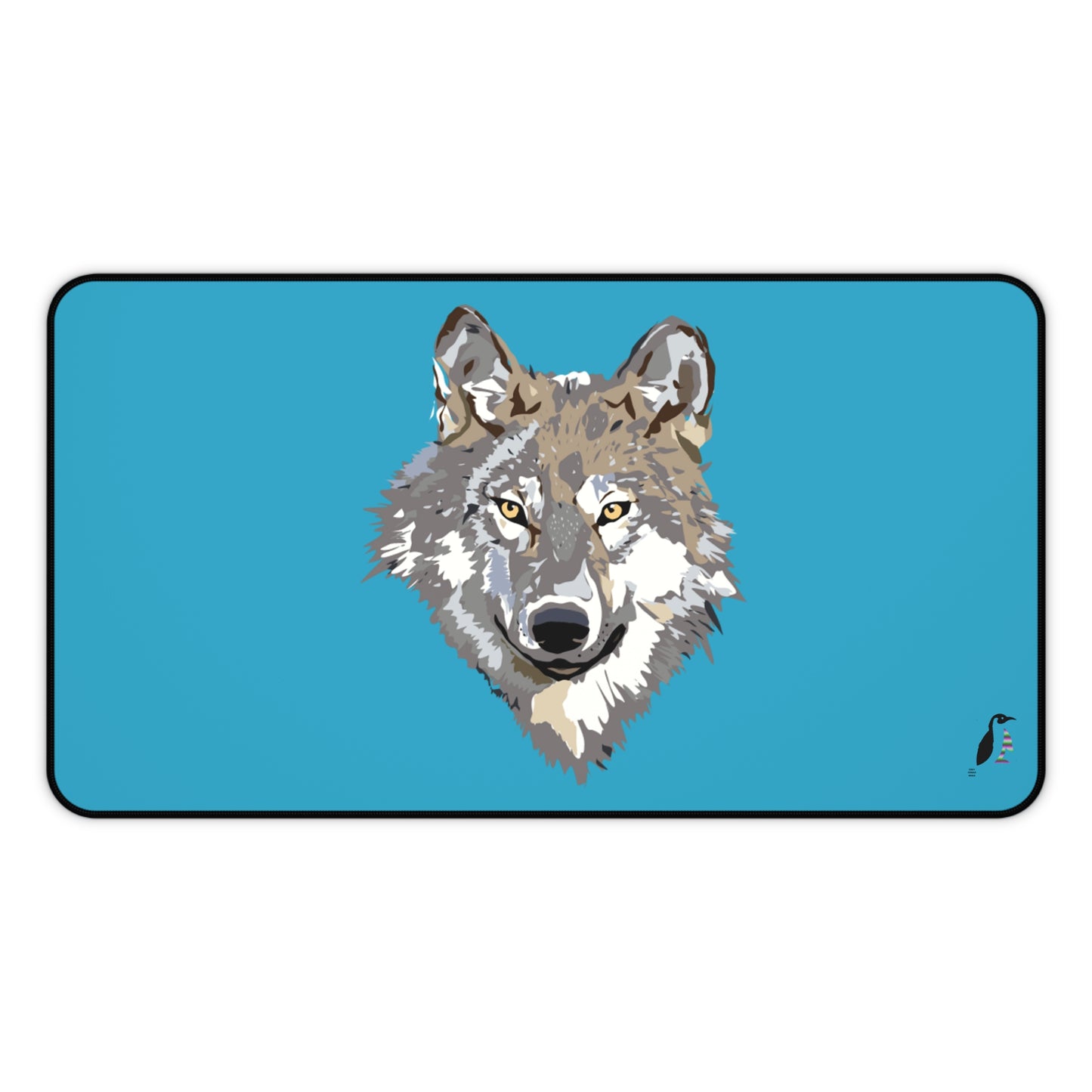 Desk Mat: Wolves Turquoise