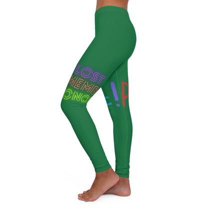 Women's Spandex Leggings: LGBTQ Pride Dark Green