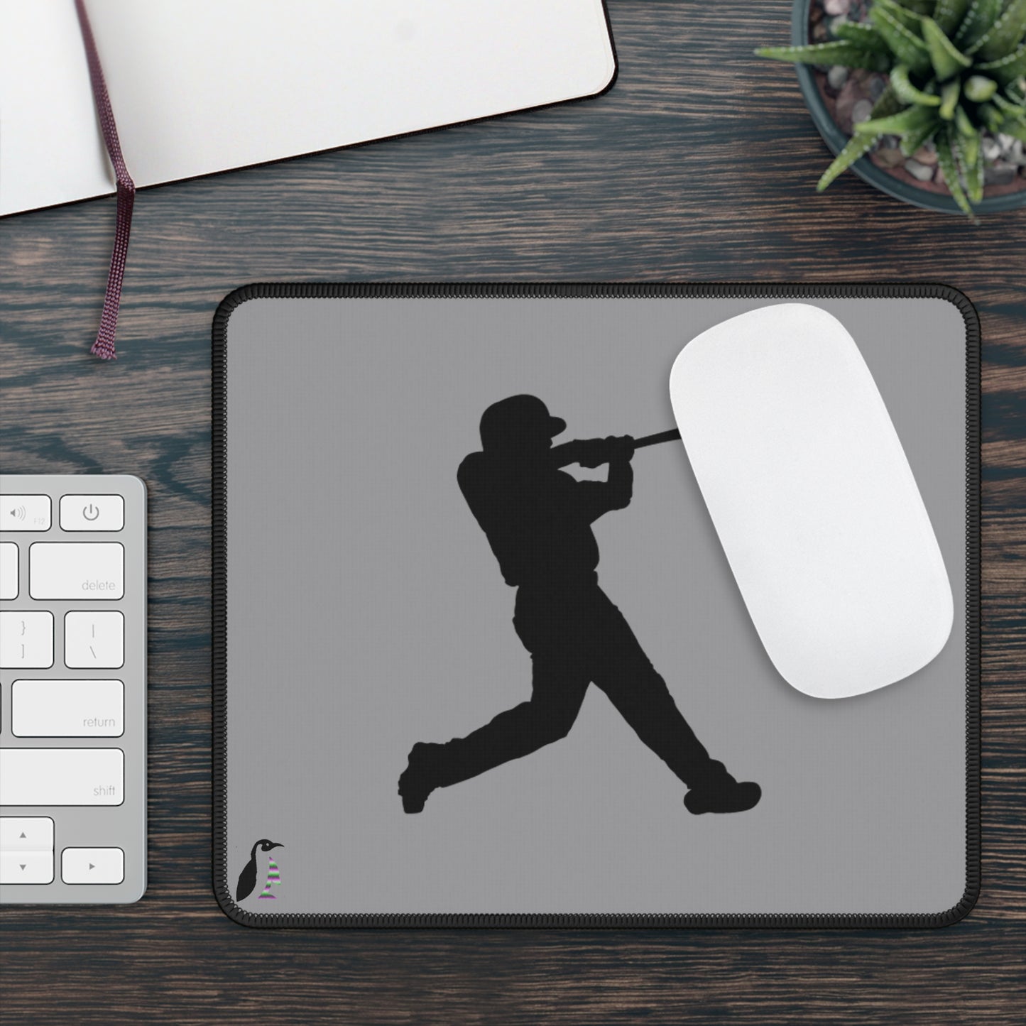 Gaming Mouse Pad: Baseball Grey