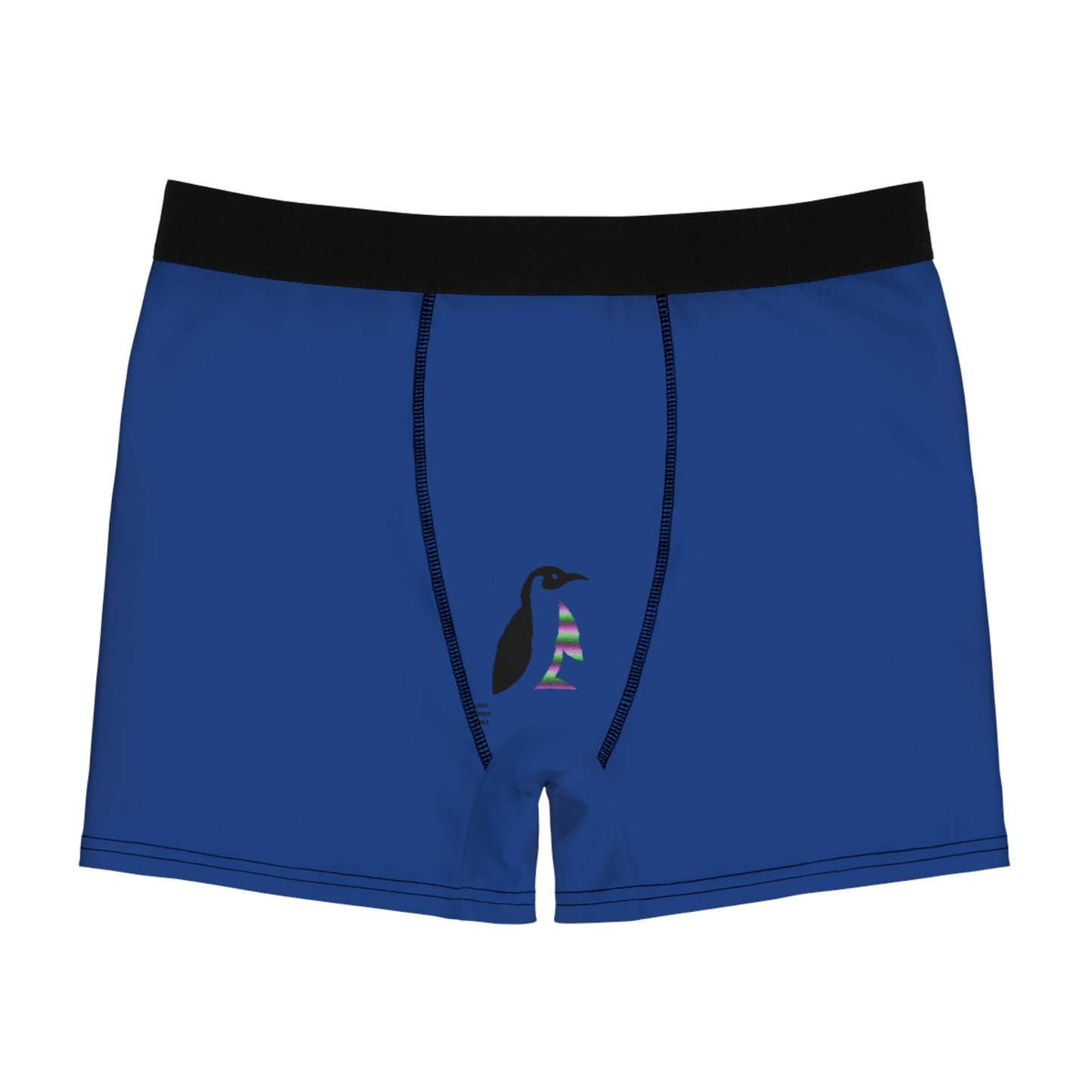 Men's Boxer Briefs: Crazy Penguin World Logo Dark Blue