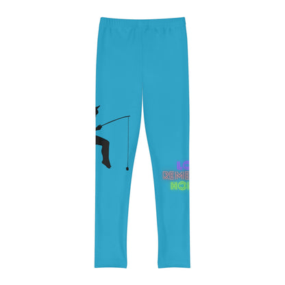 Youth Full-Length Leggings: Fishing Turquoise