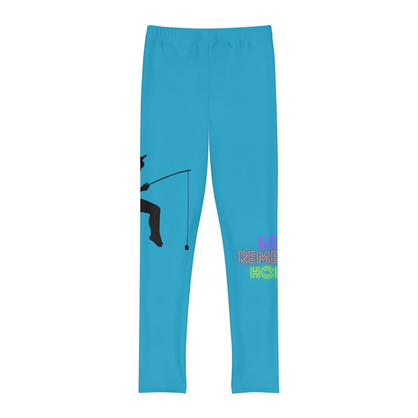 Youth Full-Length Leggings: Fishing Turquoise