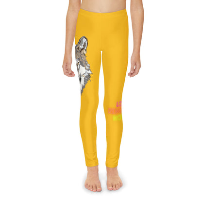 Youth Full-Length Leggings: Wolves Yellow