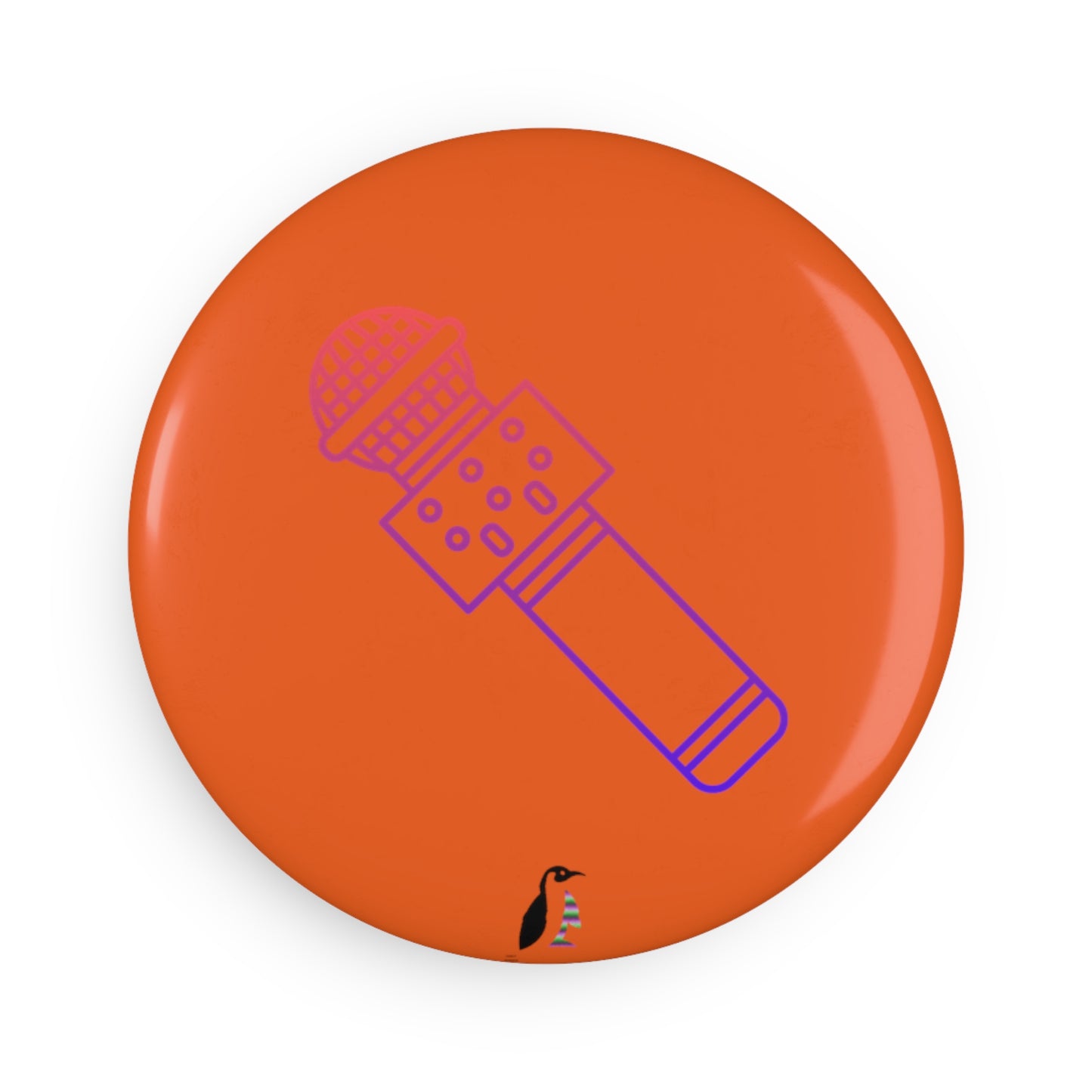 Button Magnet, Round (1 & 10 pcs): Music Orange