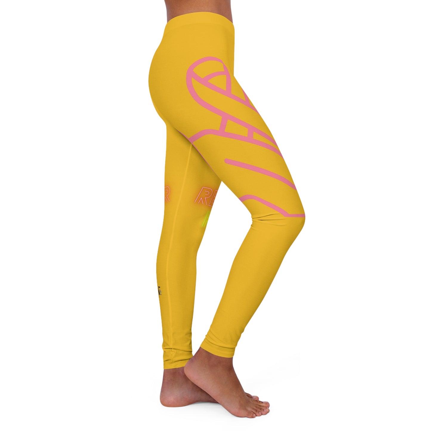 Women's Spandex Leggings: Fight Cancer Yellow