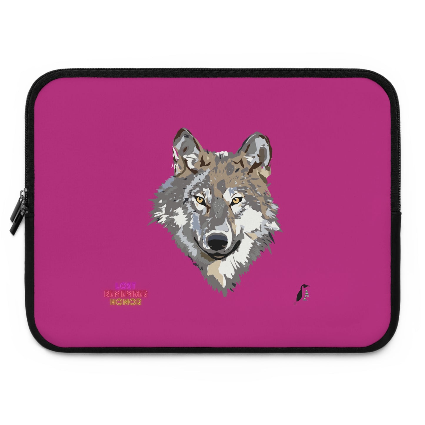 Laptop Sleeve: Wolves Pink