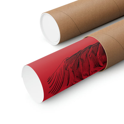 Premium Matte Vertical Posters: Writing Dark Red