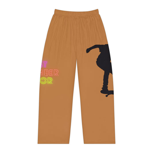 Women's Pajama Pants: Skateboarding Lite Brown