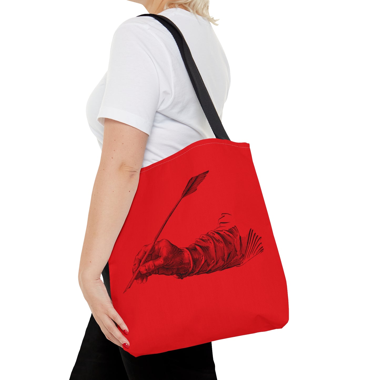 Tote Bag: Writing Red