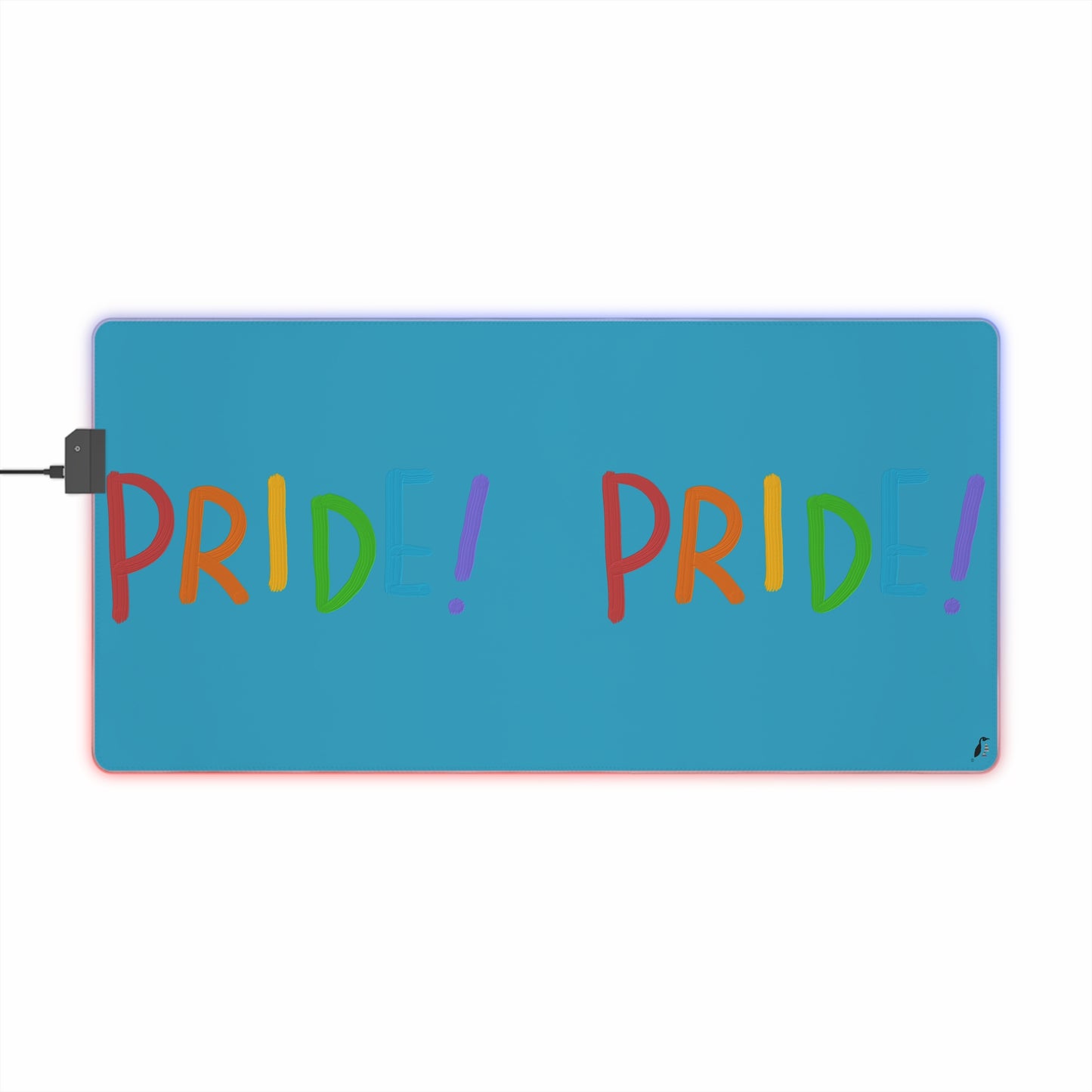 LED Gaming Mouse Pad: LGBTQ Pride Turquoise