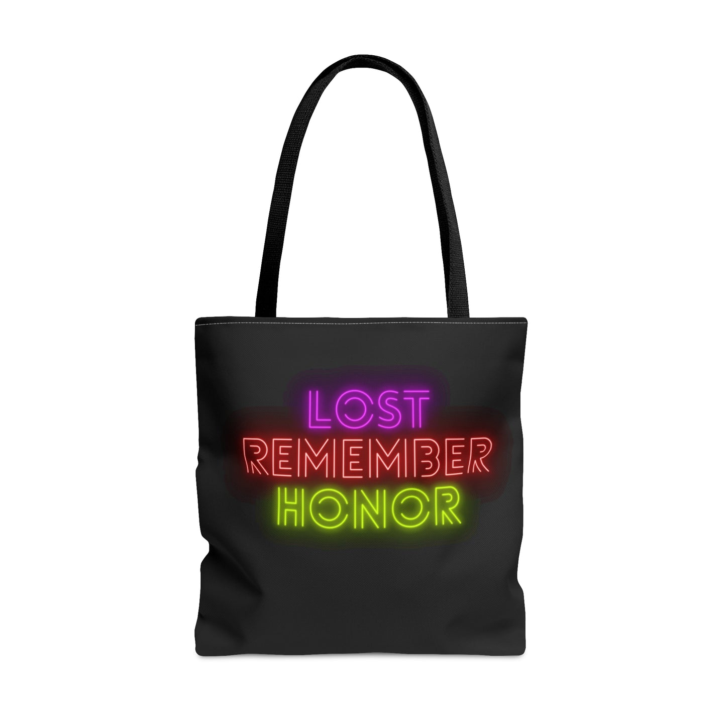 Tote Bag: Lost Remember Honor Black