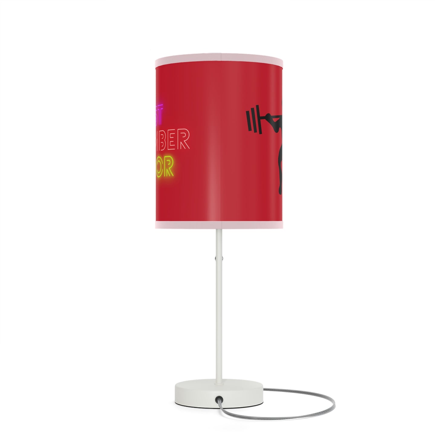 Lamp on a Stand, US|CA plug: Weightlifting Dark Red