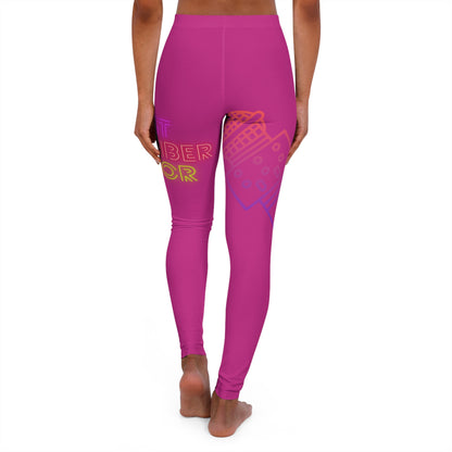 Women's Spandex Leggings: Music Pink