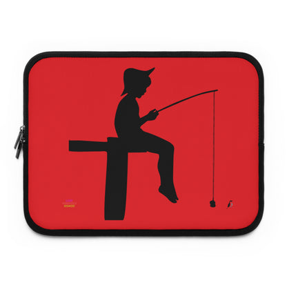 Laptop Sleeve: Fishing Red