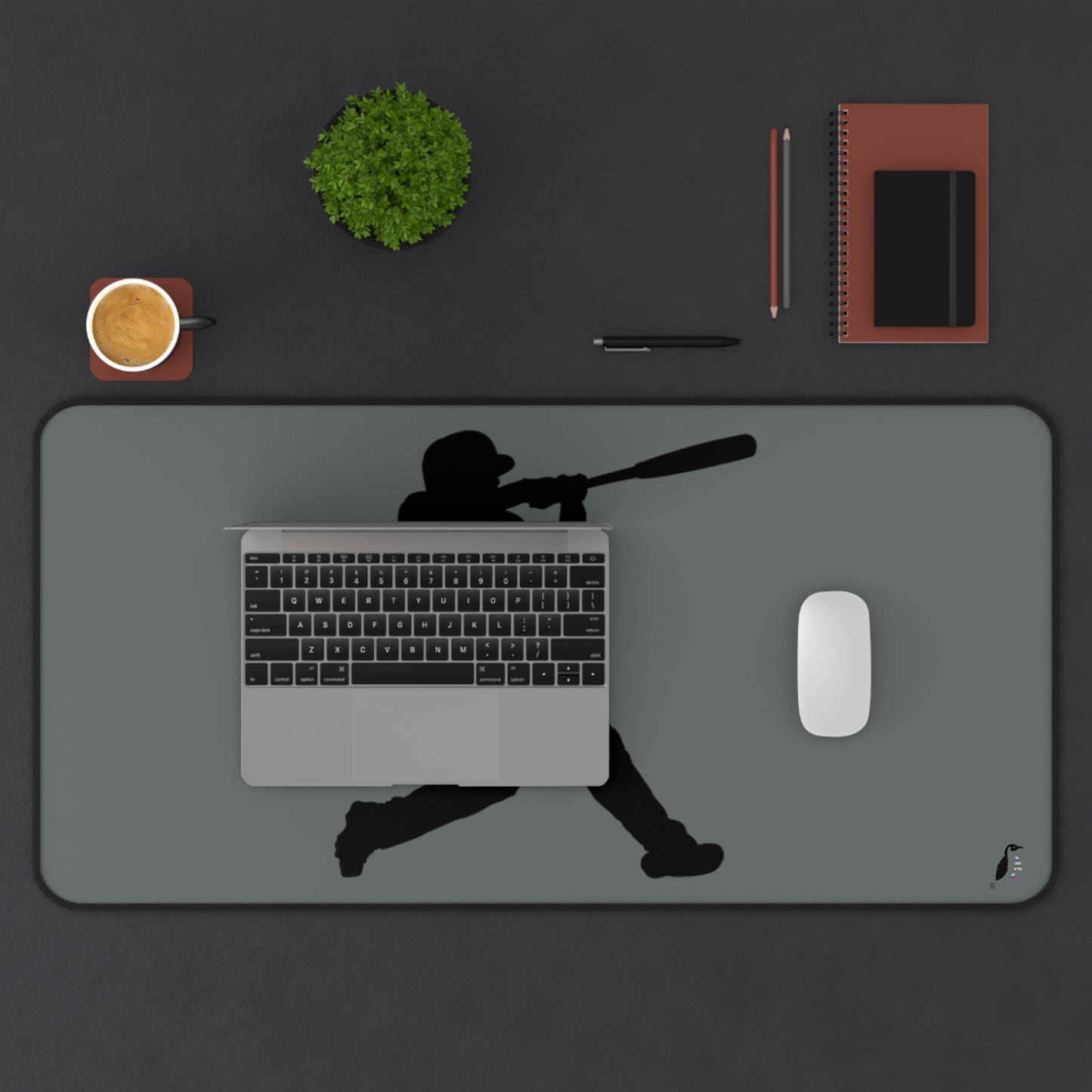 Desk Mat: Baseball Dark Grey