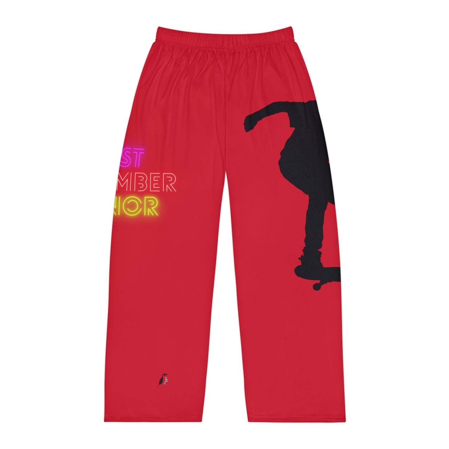 Men's Pajama Pants: Skateboarding Dark Red