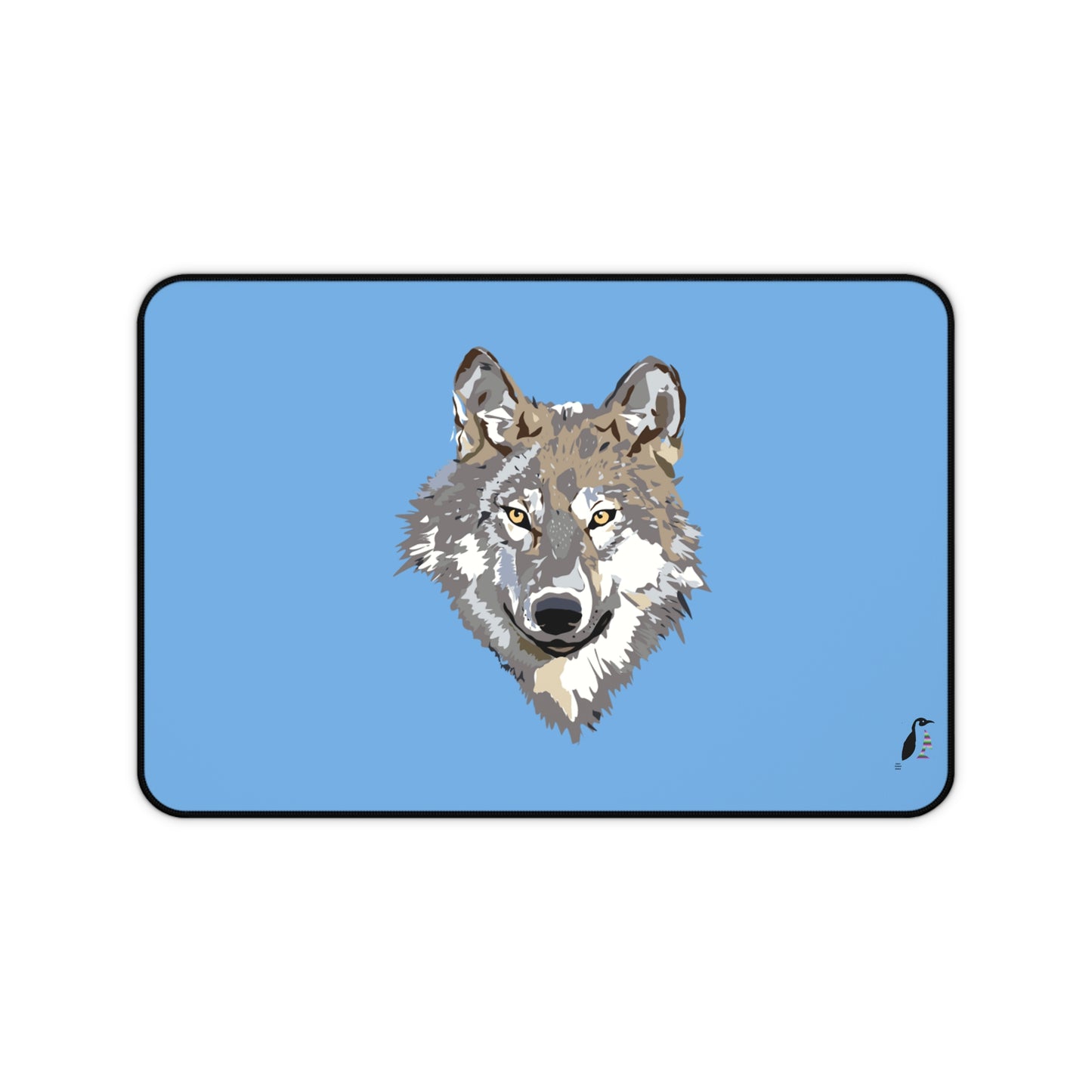 Desk Mat: Wolves Lite Blue