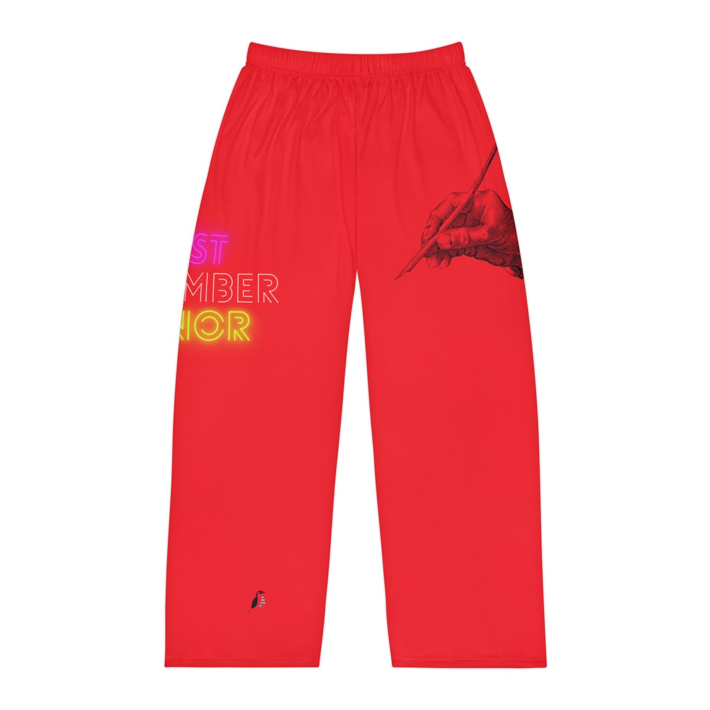 Men's Pajama Pants: Writing Red