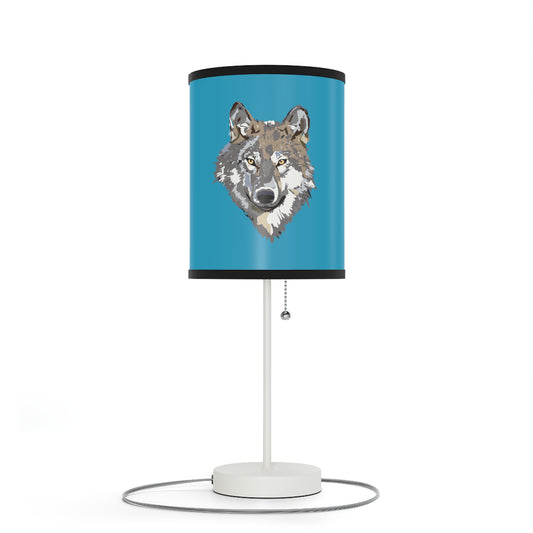 Lamp on a Stand, US|CA plug: Wolves Turquoise