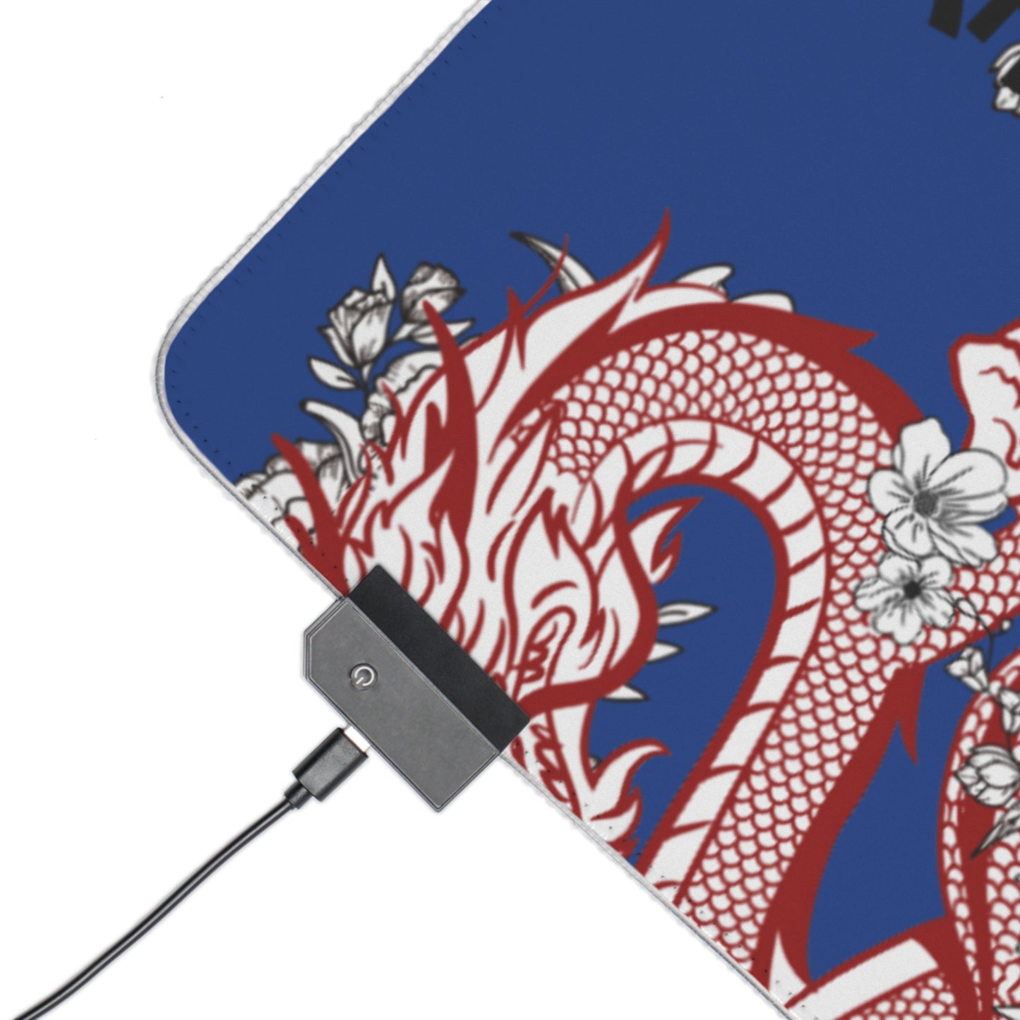 LED Gaming Mouse Pad: Dragons Dark Blue